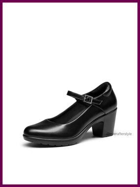 Mary Jane Heels with Arch Support & Cushioned Insole Low Block Heel